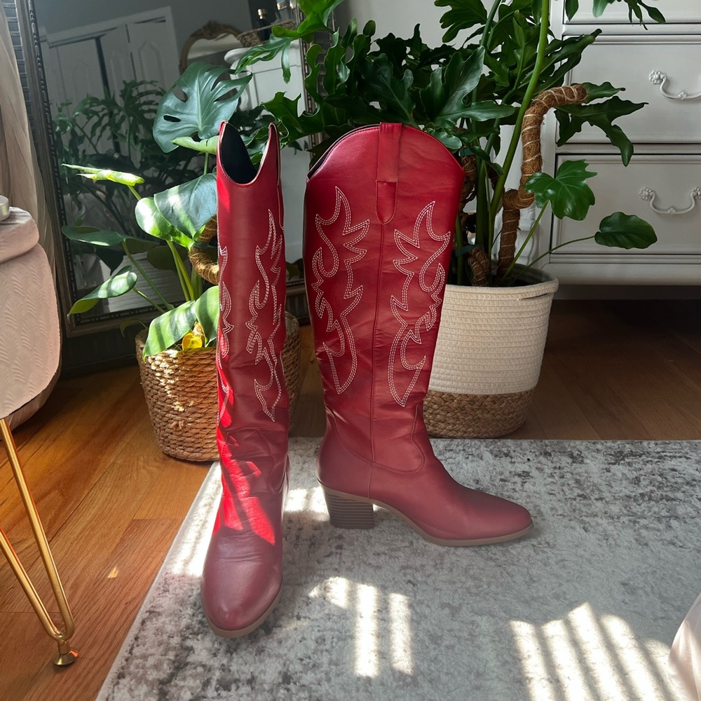Red Cowboy Boots Worn Once